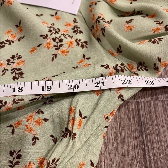 WAYF Rosalind Ditzy Floral Tie Front Midi Dress Women’s XL Green Coquette Brunch - Picture 7 of 10